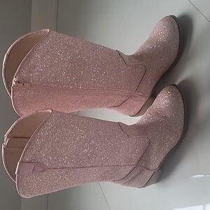 Mia Belle Girls Sparkle Pink Cowgirl Boots, size 2